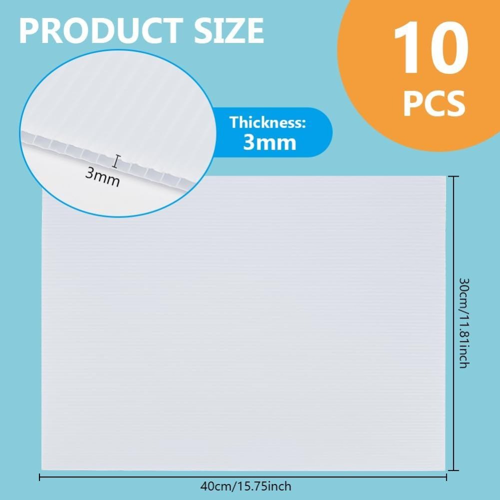 Yard Sign Blank - 10 Witte Golfkartonplaten 15,7x11,8 inch Lege