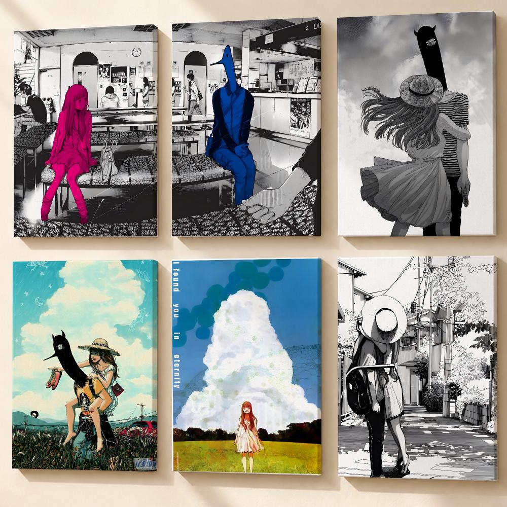 Canvas Wrap Ready - G-Goodnight Punpun Anime Poster, ingelijste canvas