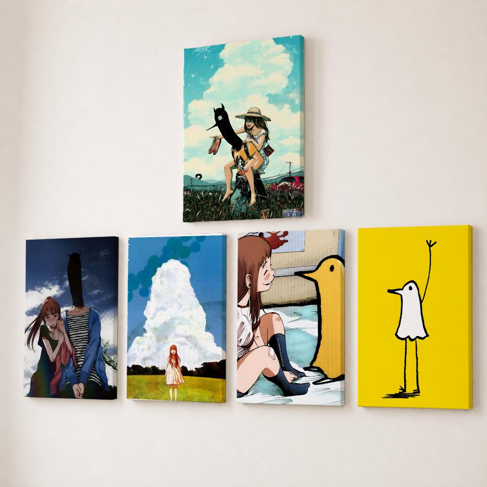 Canvas Wrap Ready - G-Goodnight Punpun Anime Schilderij Kalligrafie HD