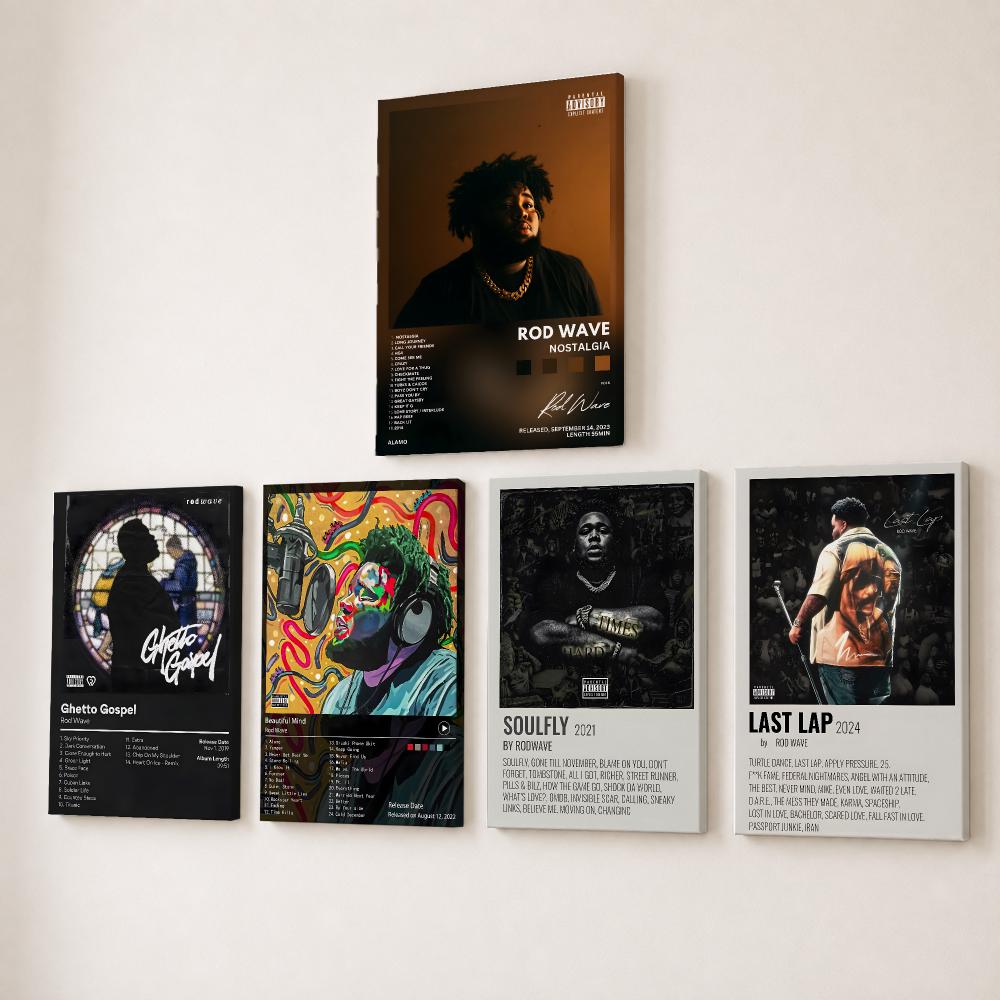 Canvas Wrap Ready - Rapper Zanger R-Rod Wave Schilderij Kalligrafie