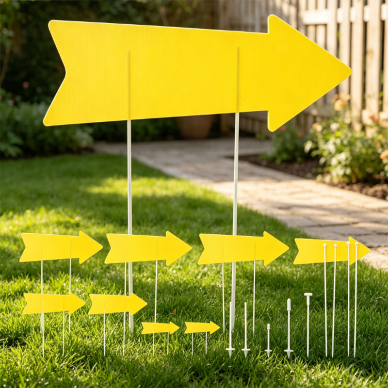 Yard Sign Blank - 10 stuks gele, blanco, gegolfde plastic