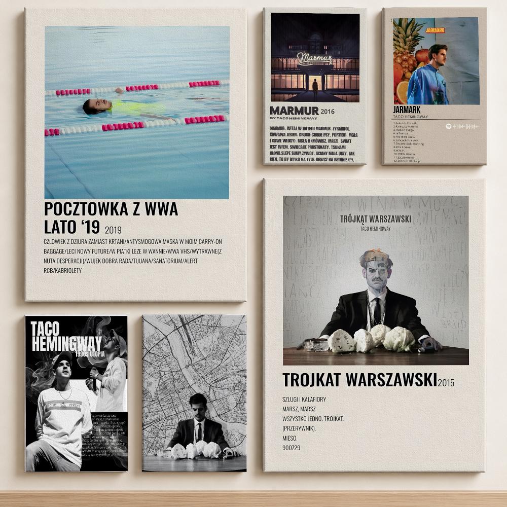 Canvas Wrap Ready - Zanger Rapper T-Taco Hemingway Poster ingelijste