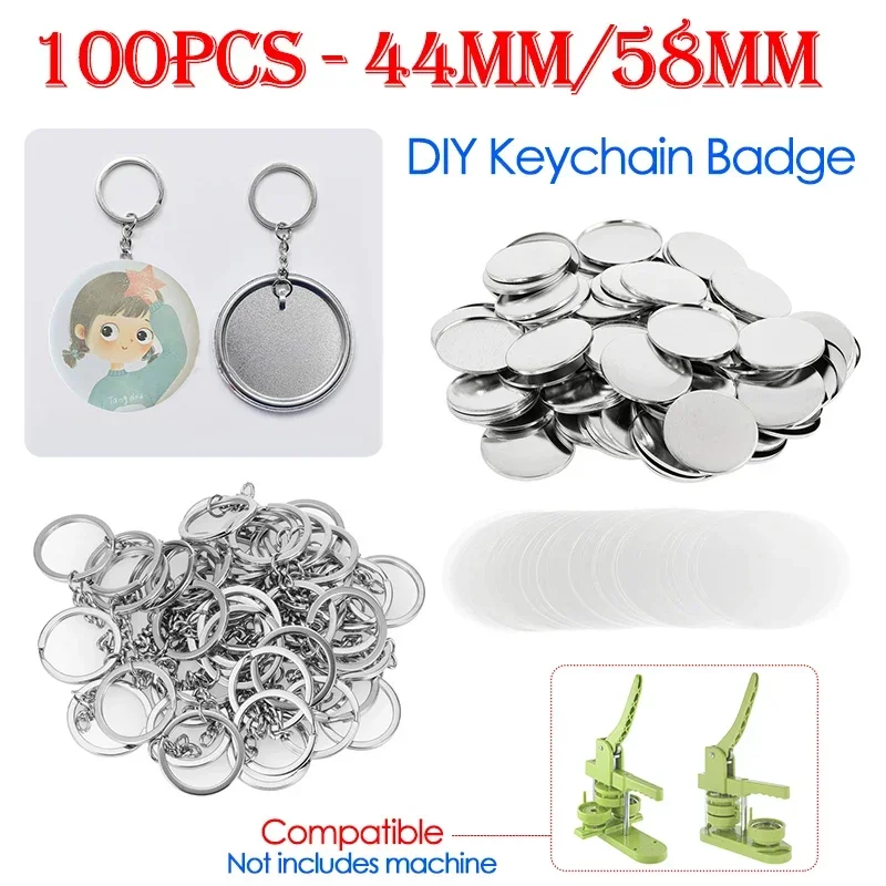 100PCS 44mm 58mm Sleutelhanger - Button Badge Blank recensie en prijs